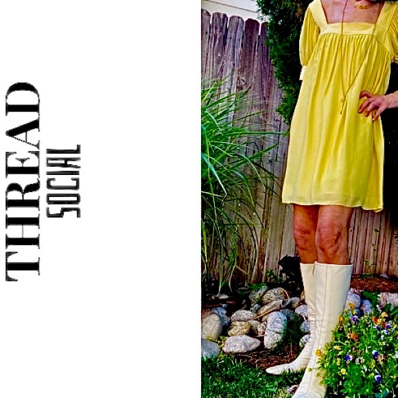 NWT Thread Social Yellow Lined Mini-Square Neck🔥 - Picture 4 of 15